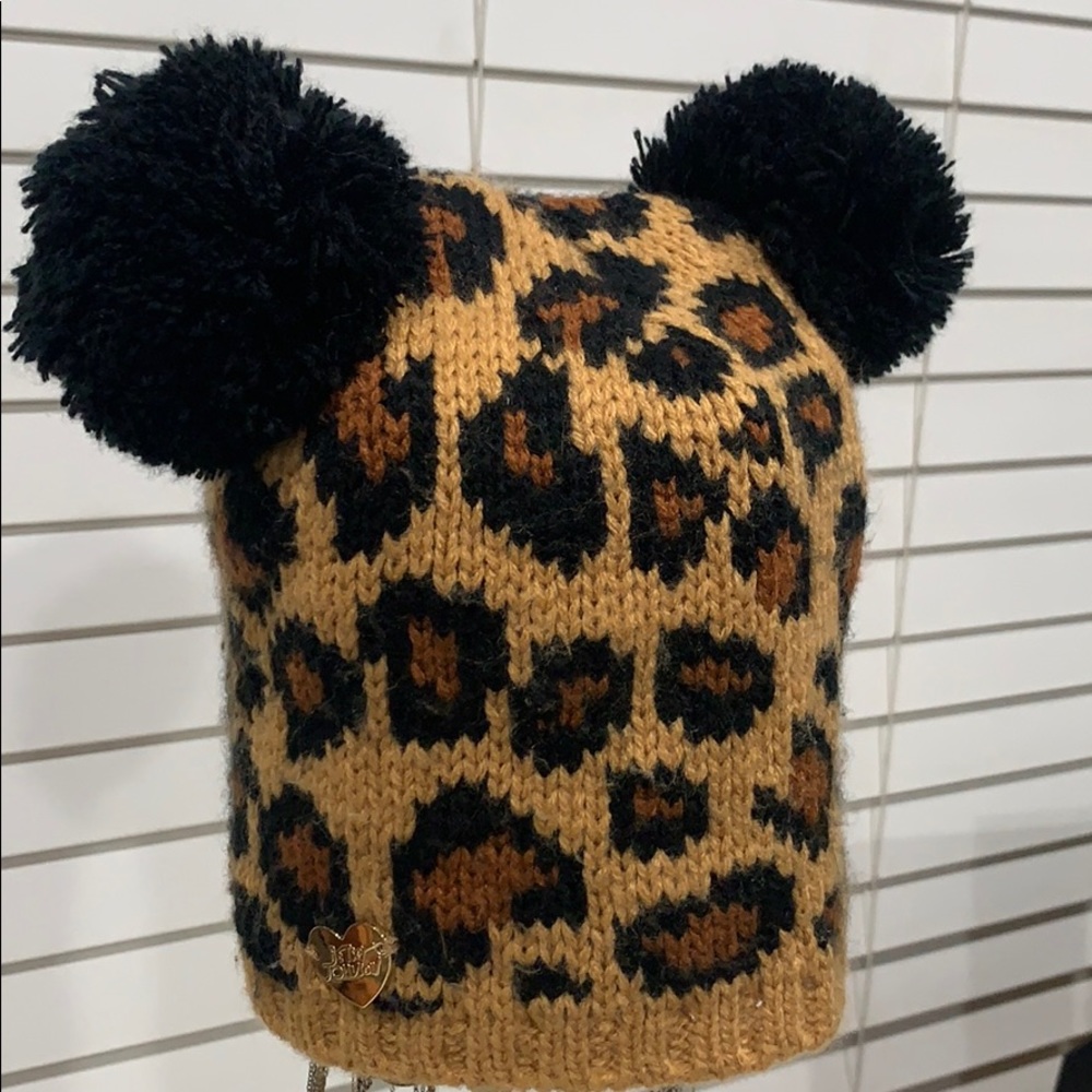 Betsy Johnson leopard beanie